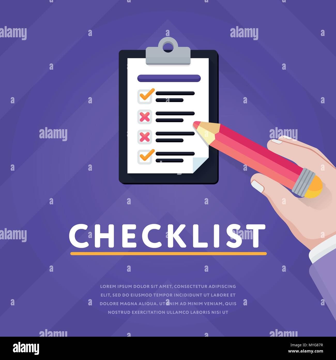 Checklist with unfinished business Stock Vector