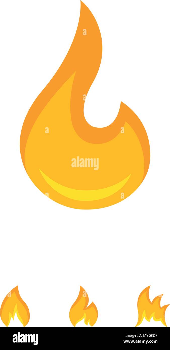 Warm graphic icon of burning flame Stock Vector