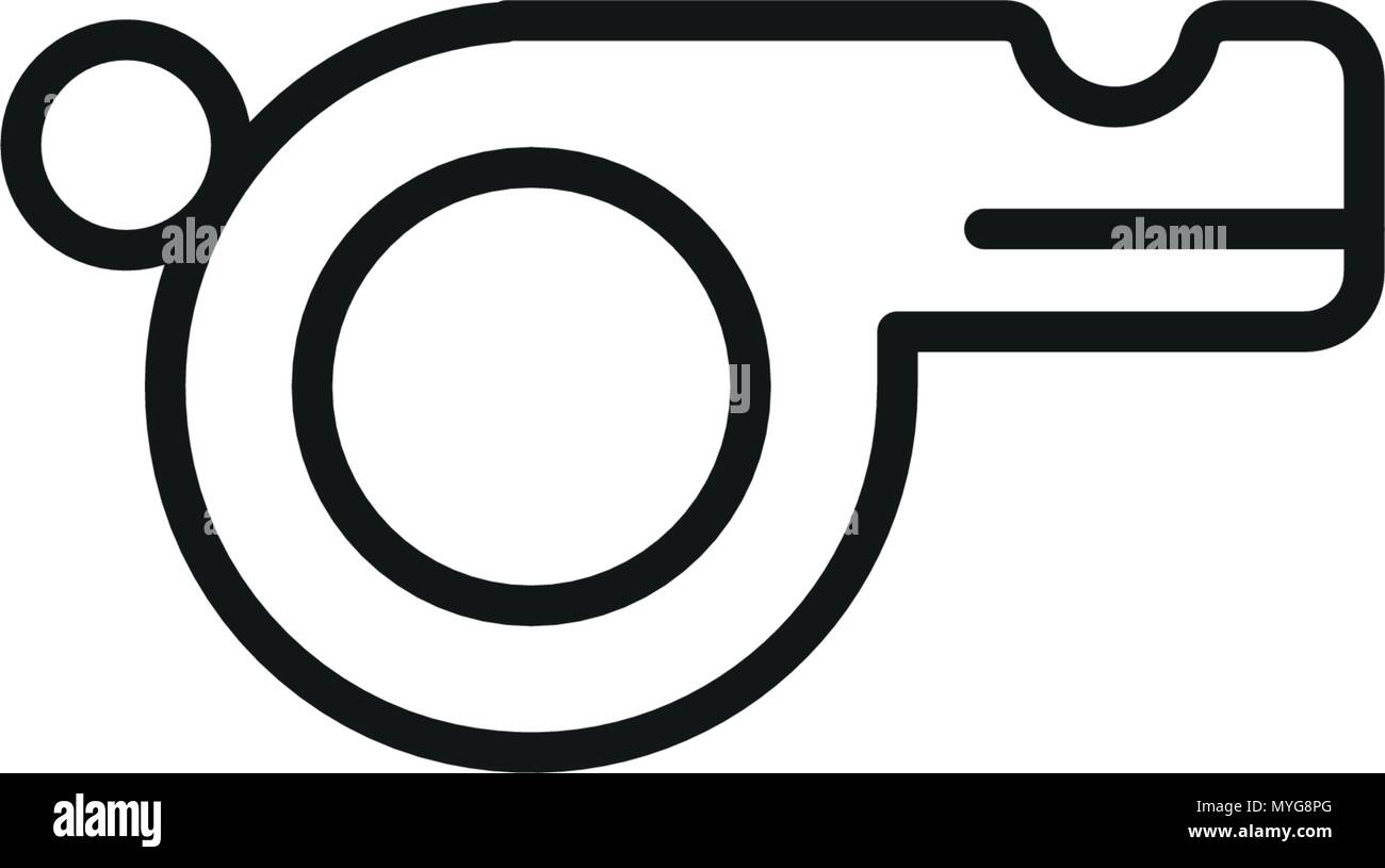Referee whistle icon on white Stock Vector
