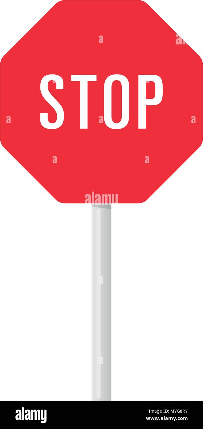 Red sign saying Stop Stock Vector