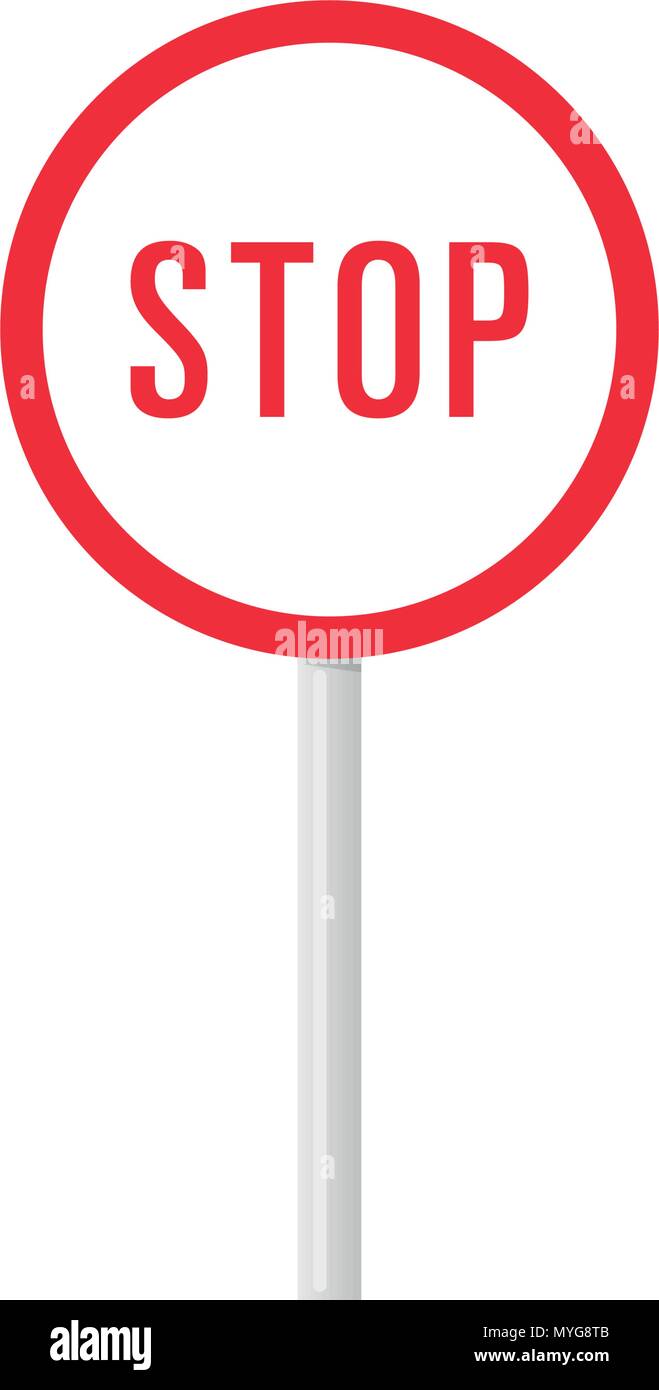 Circle sign with word Stop on white Stock Vector