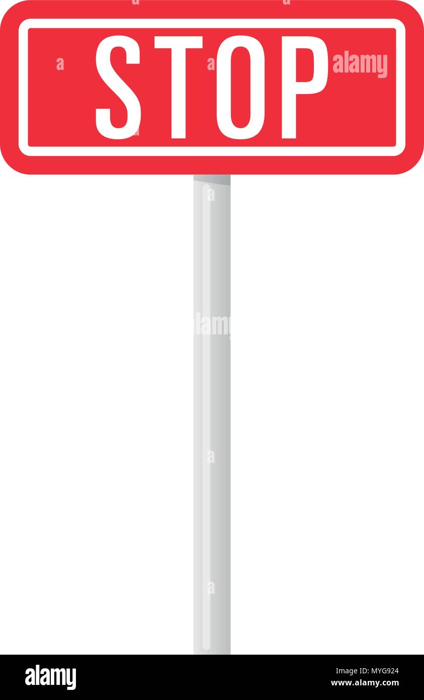 Colorful stop sign icon on white Stock Vector