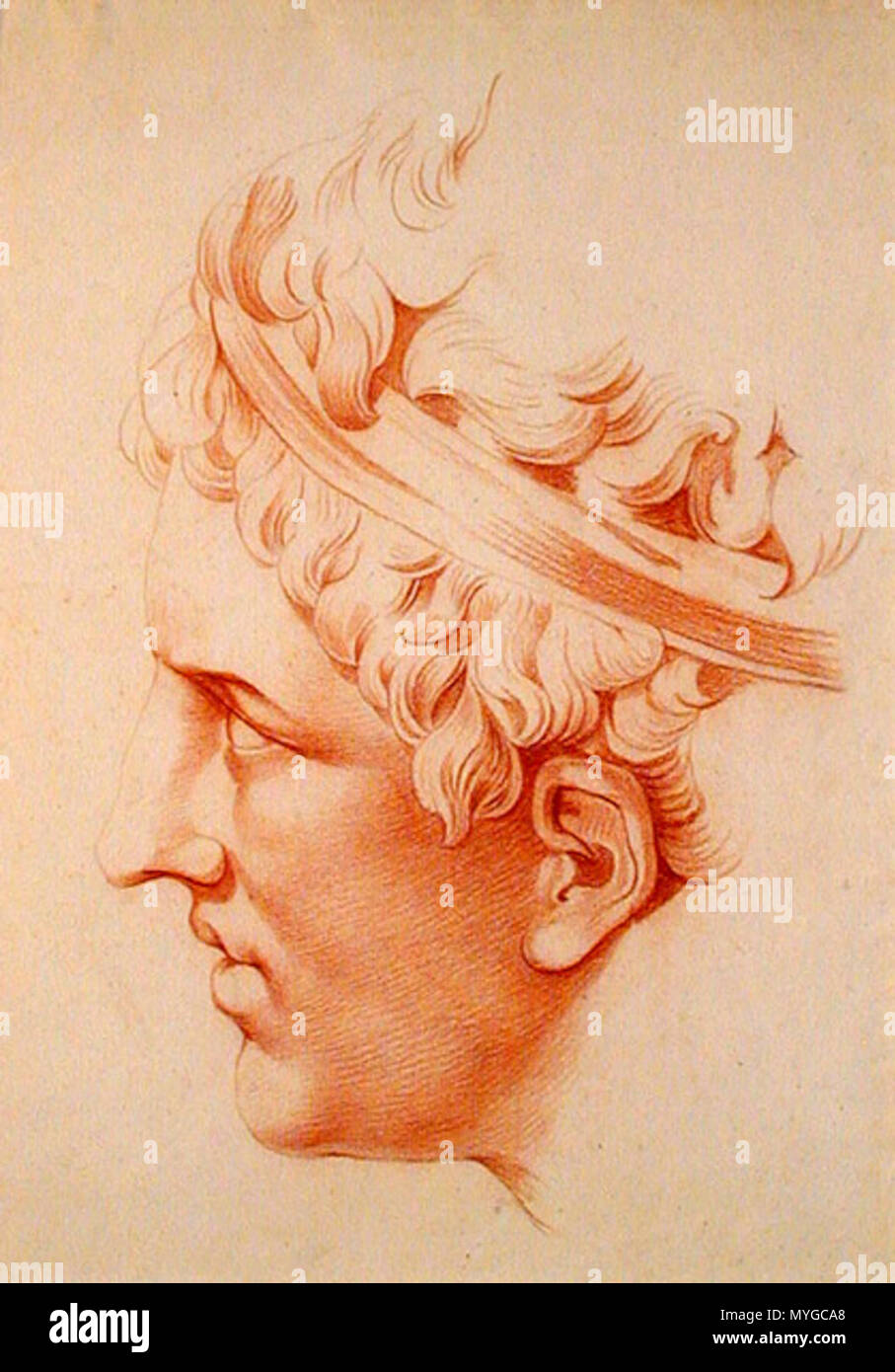 232 Head of a young man à l'antique - Neufforge Stock Photo