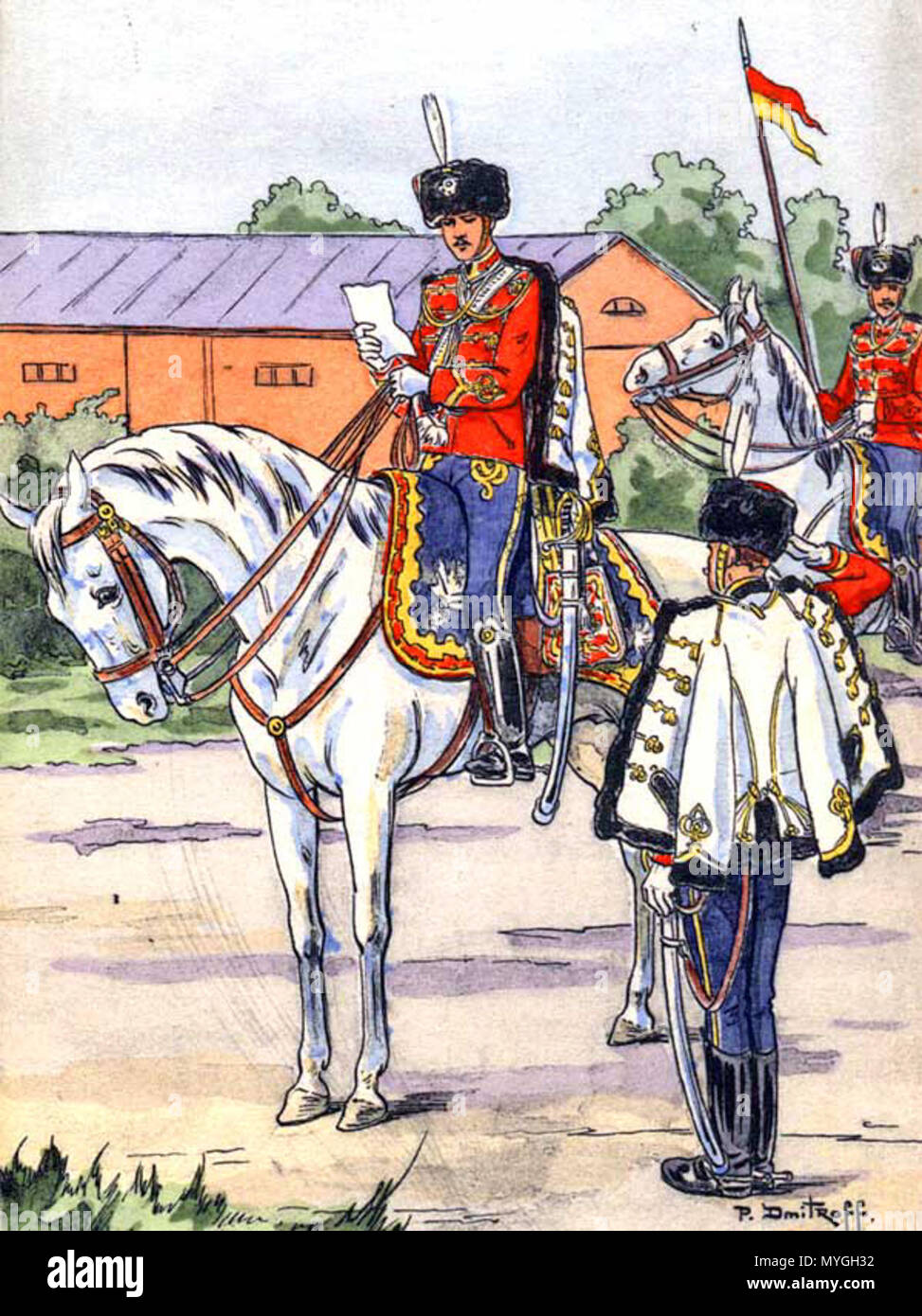 . English Uniform of Husar Guard Regiment. 1914 Postcard. 1914. P