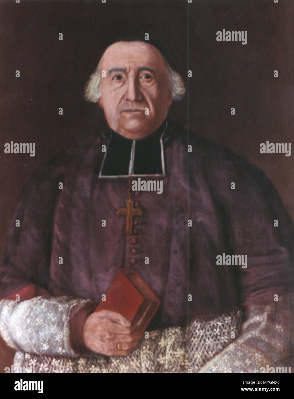 . English: Portrait of Bishop Jean-Olivier Briand Français : Attribué à Louis-Chrétien de Heer (1760 - avant 1808), Portrait de Mgr Jean-Olivier Briand, vers 1788 . circa 1788. Attributed to Louis-Chrétien de Heer (1760-before 1808) 272 Jean-Olivier Briand Stock Photo