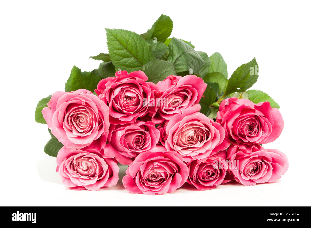 Photo of the bouquet of fresh roses on white background Stock Photo - Alamy