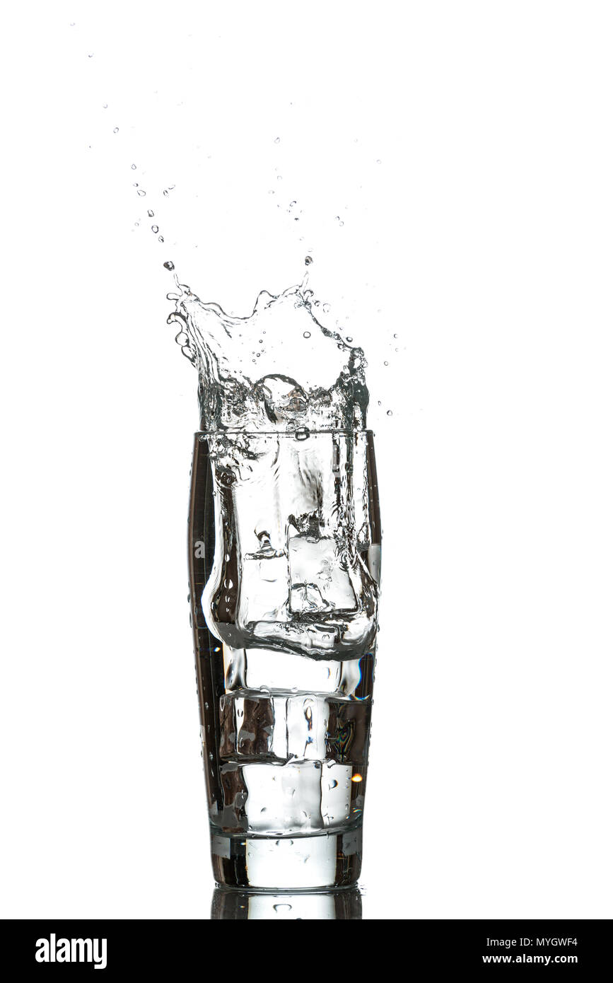 Photo of the glass of water with ice cubes Stock Photo - Alamy