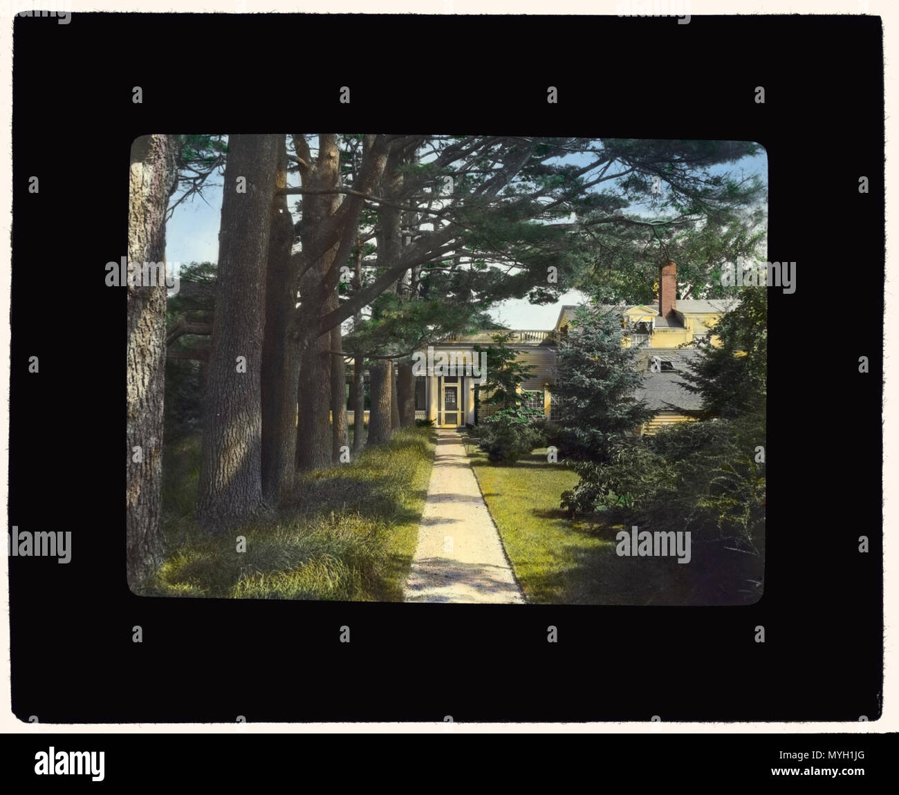 Chailey, Charles William Moseley house, Newburyport, Massachusetts. Pathway from flower garden to house Stock Photo