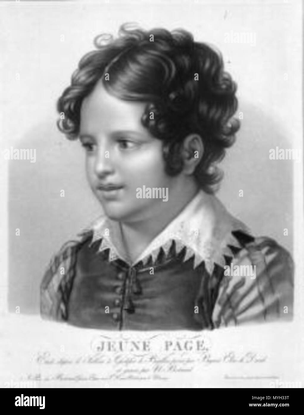 . Français Jeune Page, étude d'après le tableau de Godefroi de