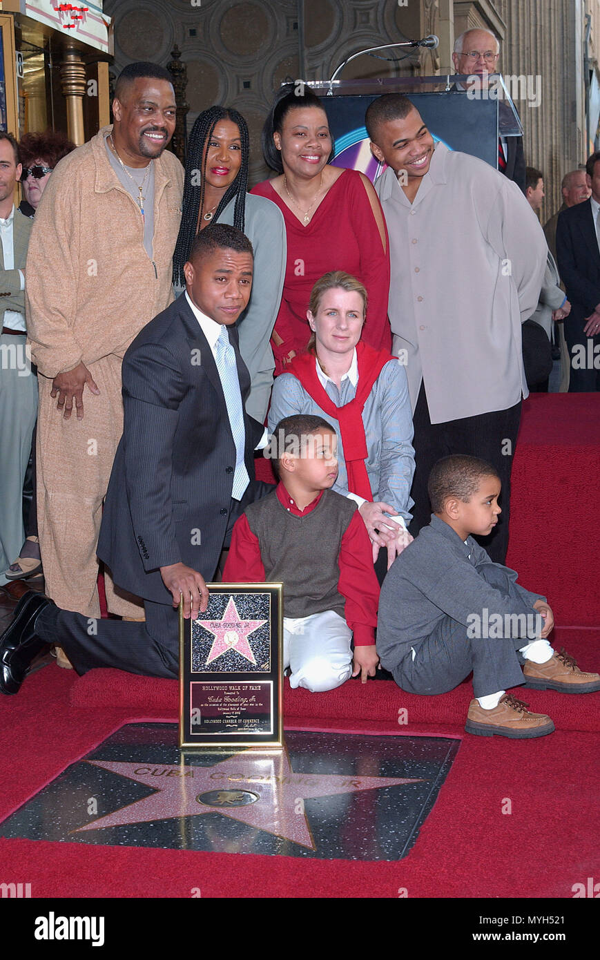 Cuba Gooding jr (posing with family, wife Sara, sons Spencer and Mason Dad Cuba and mom + brother Omar and sister) received a Star on the Hollywood Walk Of Fame in Los Angeles. January 17, 2002.           -            GoodingJrCuba family09.jpgGoodingJrCuba family09  Event in Hollywood Life - California, Red Carpet Event, USA, Film Industry, Celebrities, Photography, Bestof, Arts Culture and Entertainment, Topix Celebrities fashion, Best of, Hollywood Life, Event in Hollywood Life - California, movie celebrities, TV celebrities, Music celebrities, Topix, Bestof, Arts Culture and Entertainment, Stock Photo