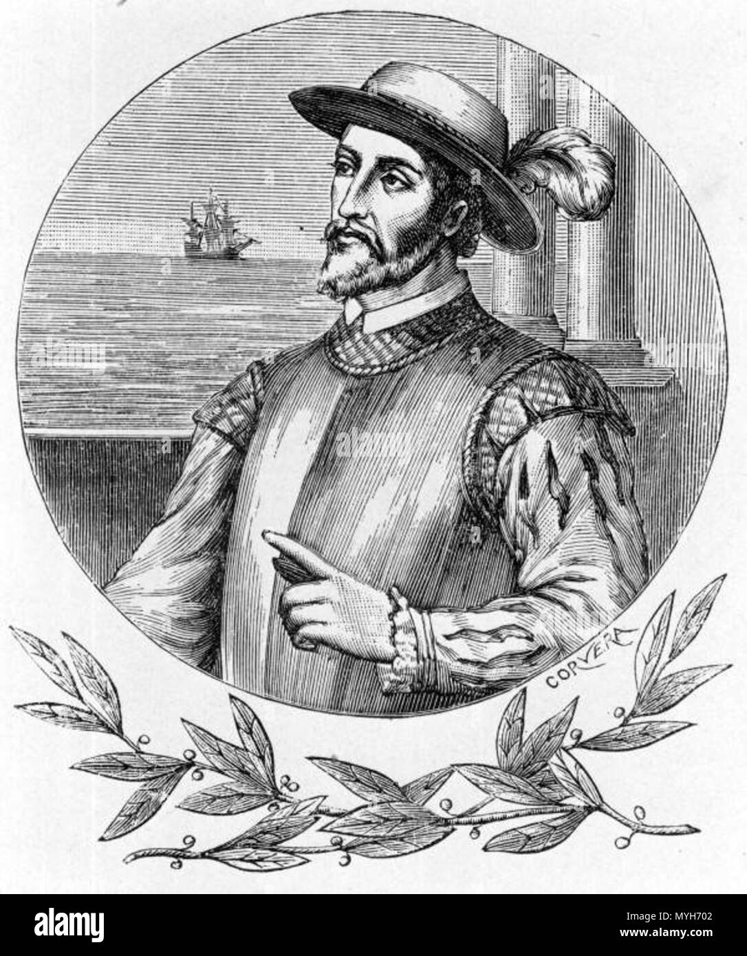 . English: Spanish conquistador Juan Ponce de Leon . This file is lacking author information. 285 Juan Ponce de Leon Stock Photo