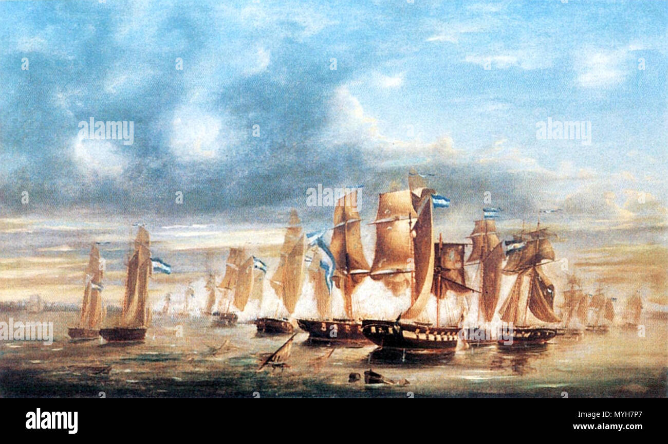 . Español: Batalla de Juncal (Guerra del Brasil) . 1865. Jose Murature ...