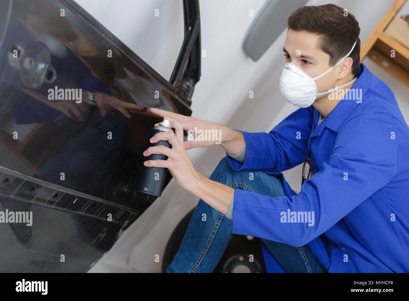 automotive painter at work Stock Photo Alamy