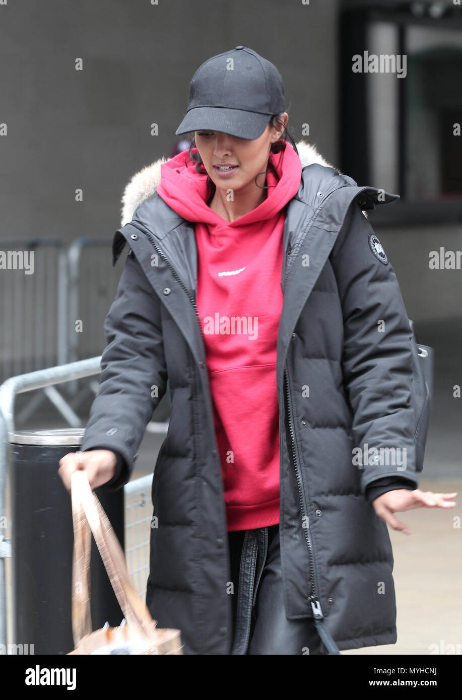 London, UK, 10th March 2018: Stormzy's girlfriend Maya Jama seen at the BBC Studios in London Stock Photo