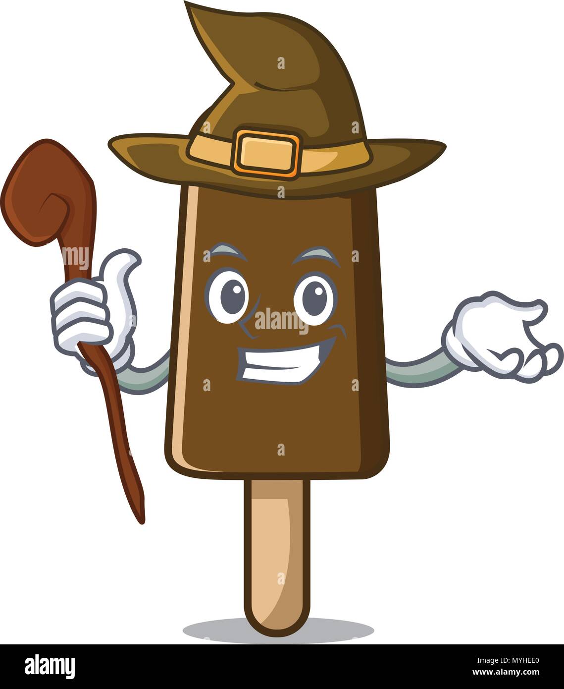 Witch chocolate ice cream mascot cartoon Stock Vector Image & Art - Alamy