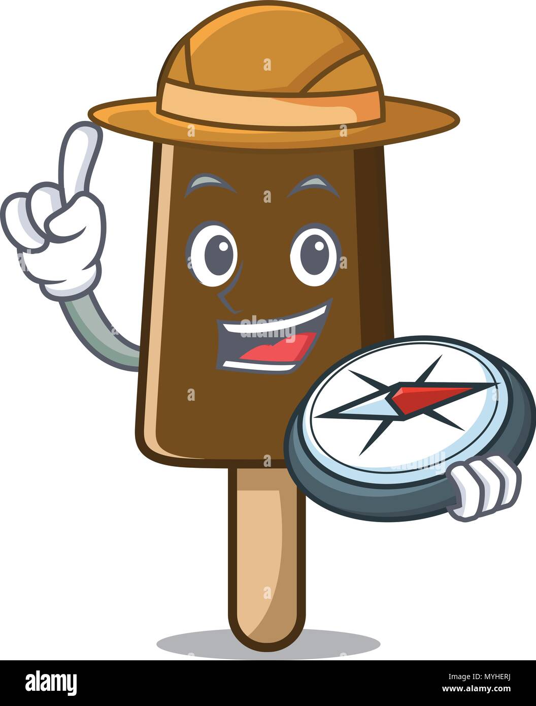 Explorer chocolate ice cream mascot cartoon Stock Vector Image & Art ...