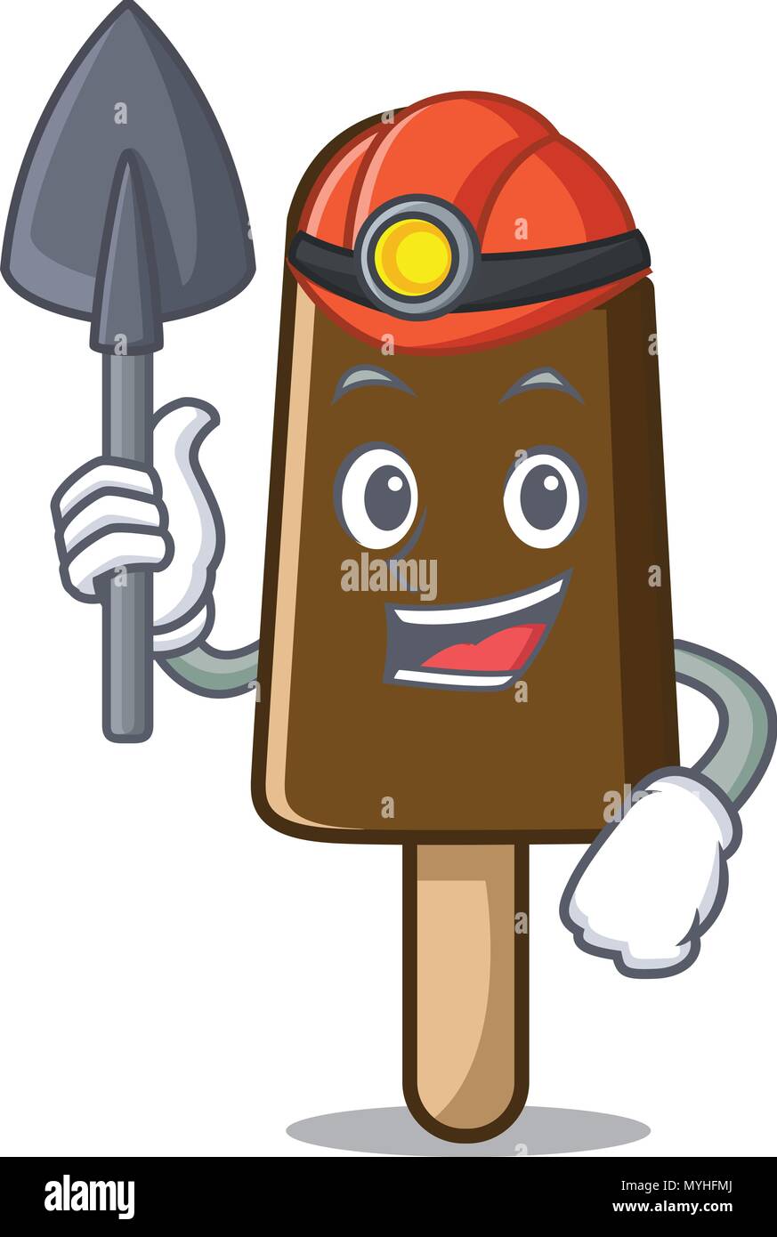 Miner chocolate ice cream mascot cartoon Stock Vector Image & Art - Alamy