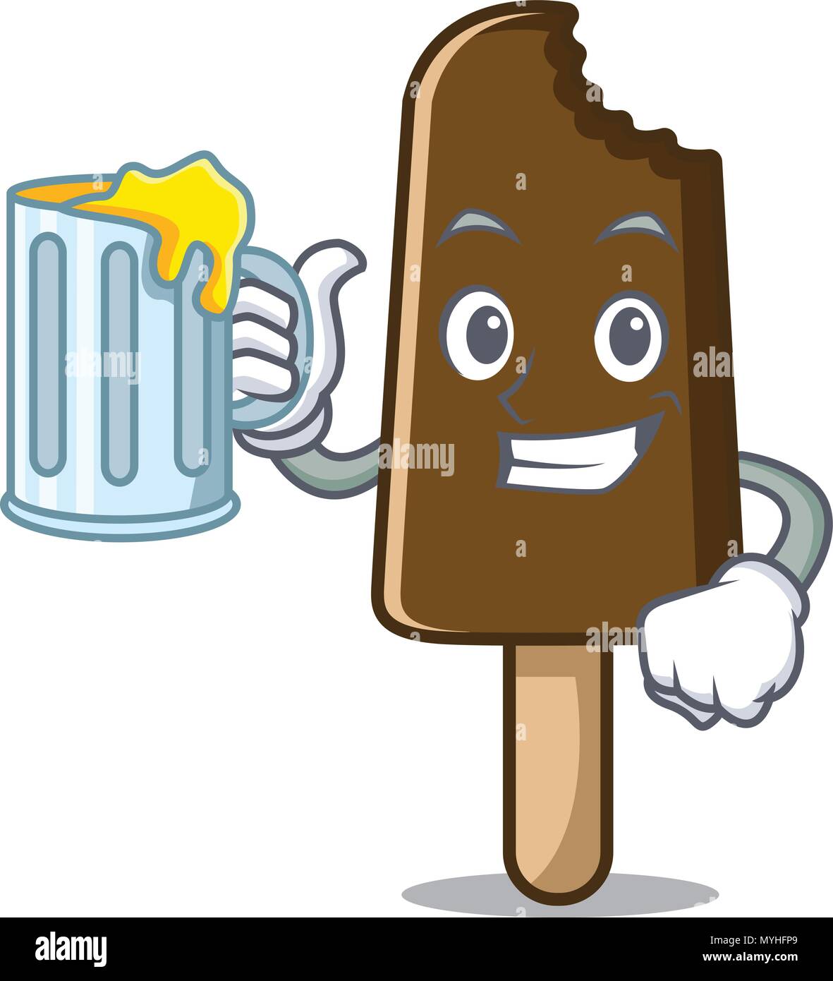 With juice chocolate ice cream mascot cartoon Stock Vector Image & Art ...