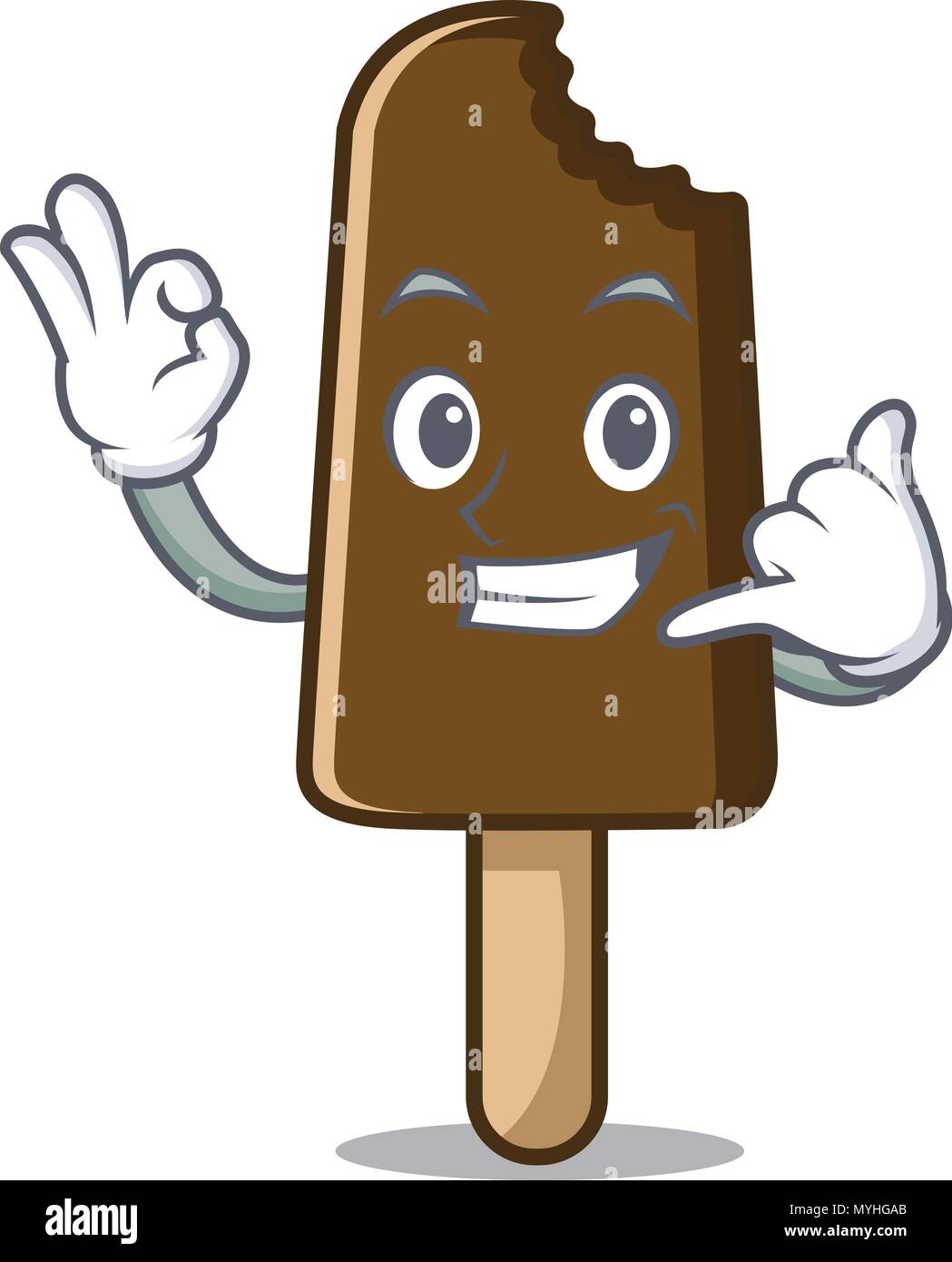 Call me chocolate ice cream mascot cartoon Stock Vector Image & Art - Alamy