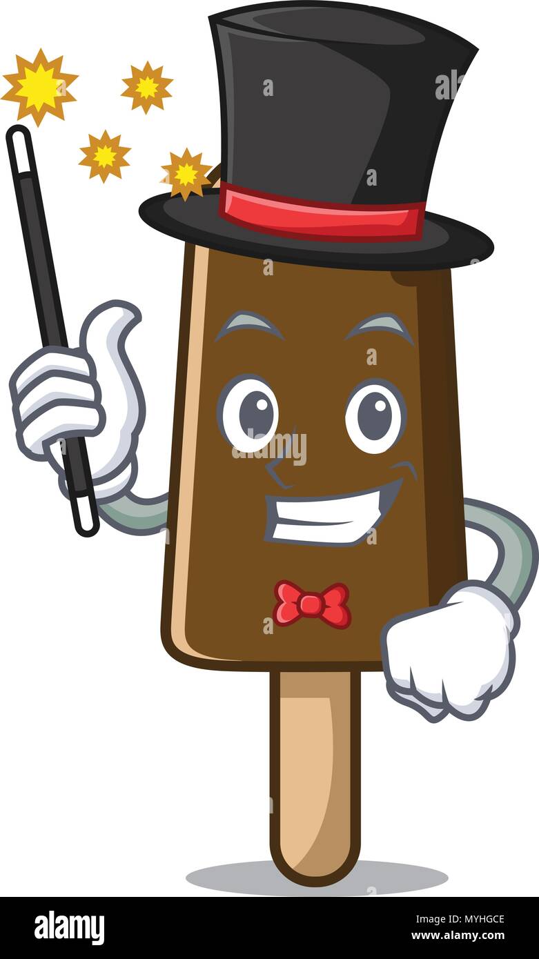 Magician chocolate ice cream mascot cartoon Stock Vector Image & Art ...