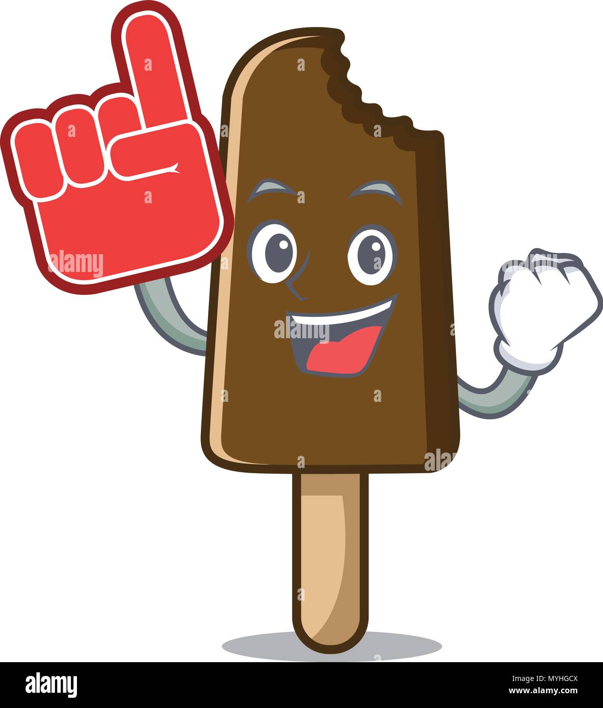 Foam finger chocolate ice cream mascot cartoon Stock Vector Image & Art ...