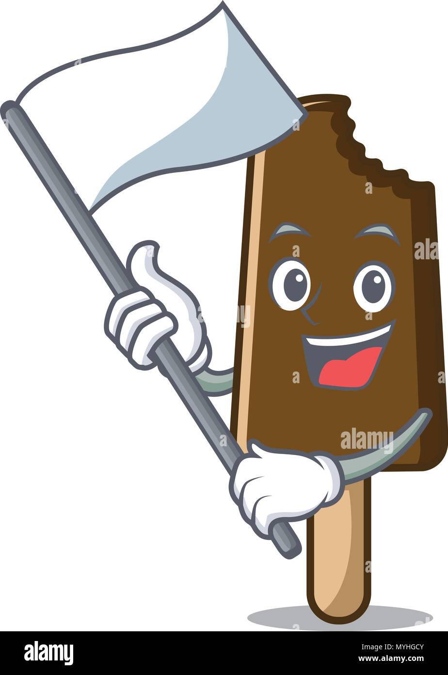 With flag chocolate ice cream mascot cartoon Stock Vector Image & Art ...