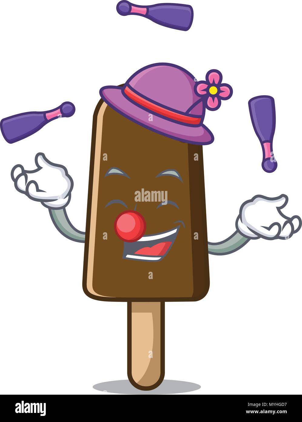 Juggling chocolate ice cream mascot cartoon Stock Vector Image & Art ...