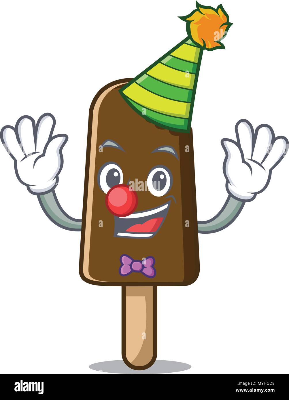 Clown chocolate ice cream mascot cartoon Stock Vector Image & Art - Alamy