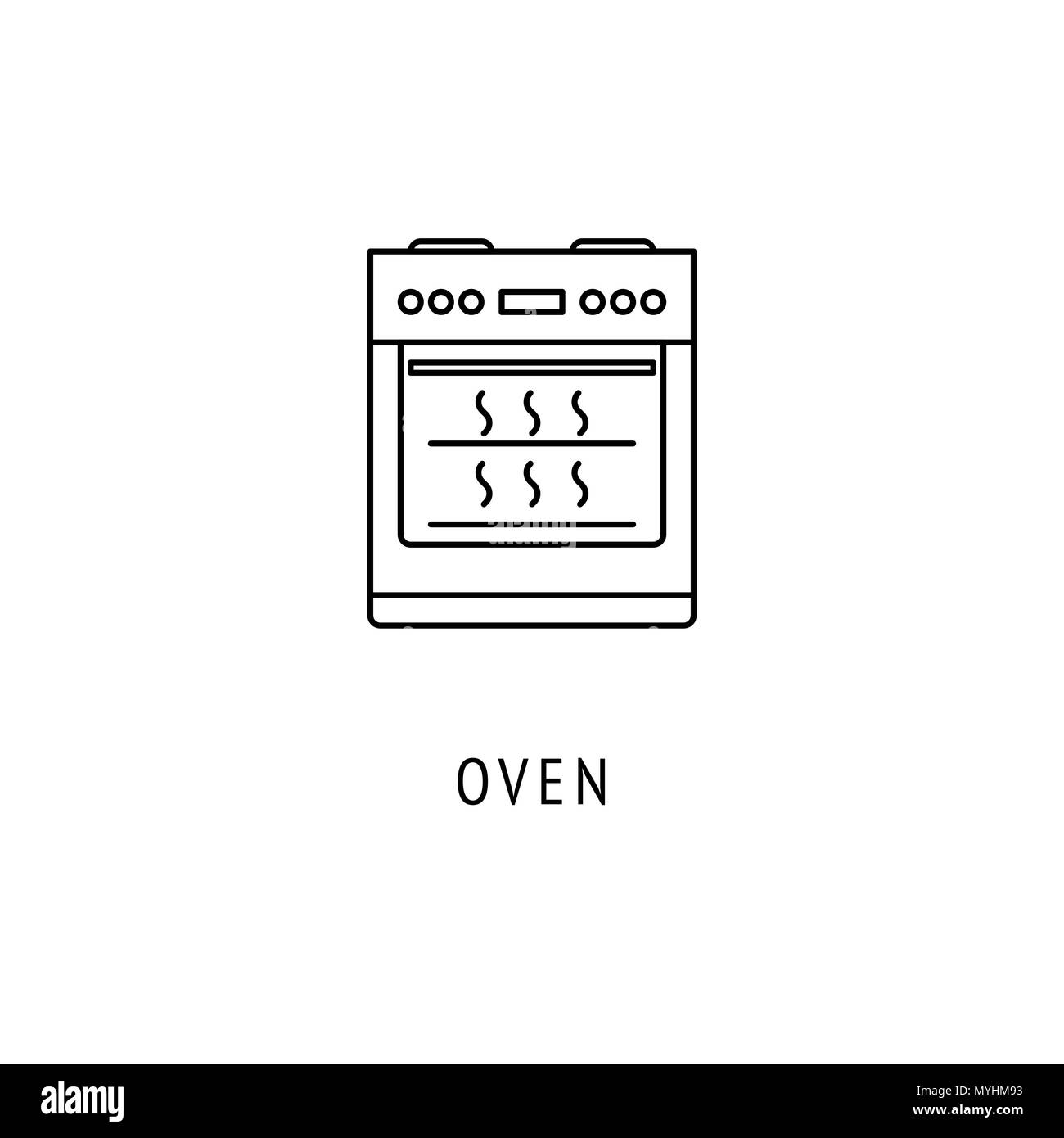 Oven Kitchen appliances. Icon in thin line style Stock Vector Image ...