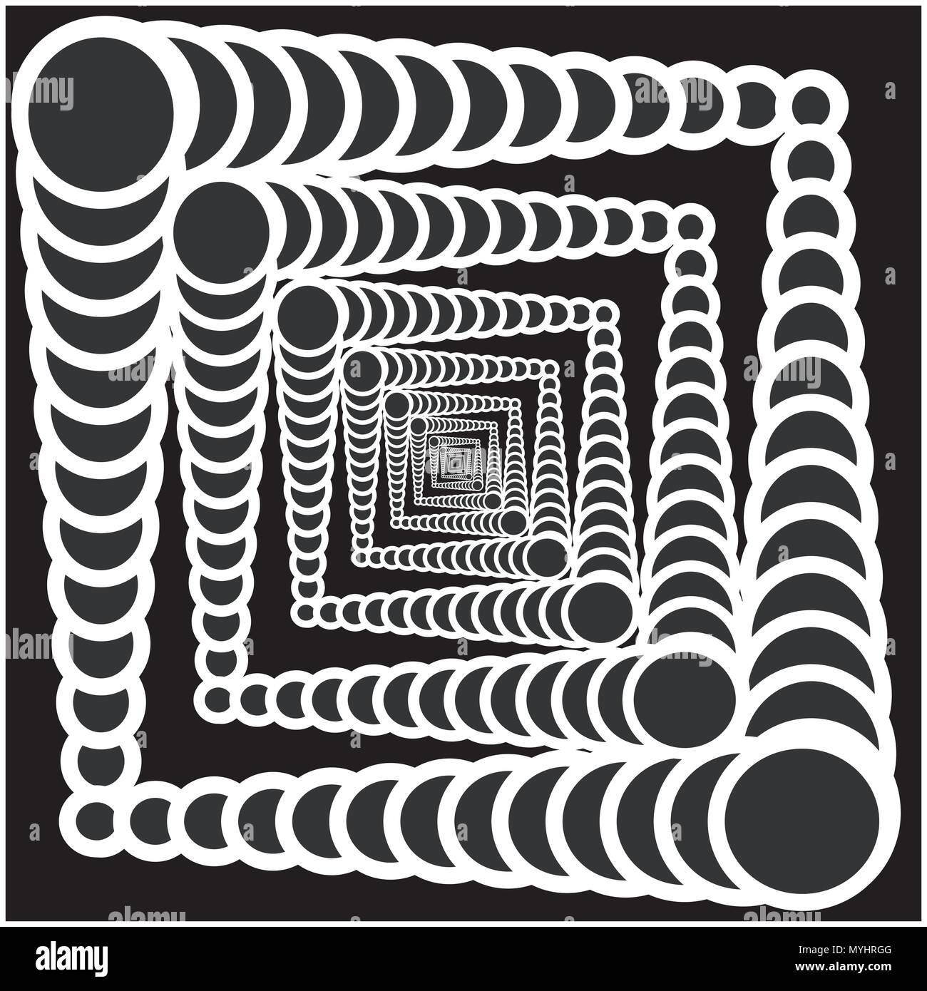 Vector illustration of seamless spheres in pattern form on black ...