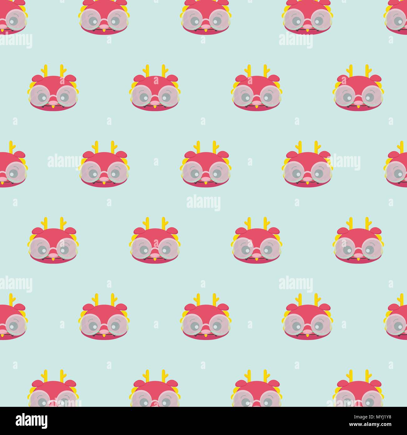 Vector seamless pattern of cute cartoon dragons Stock Vector Image ...