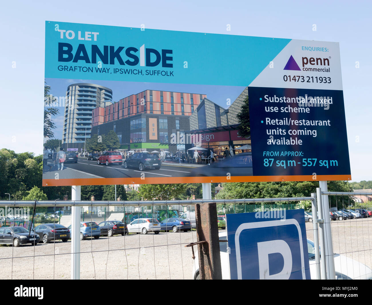 Penn estate agent sign for commercial property to let, Bankside