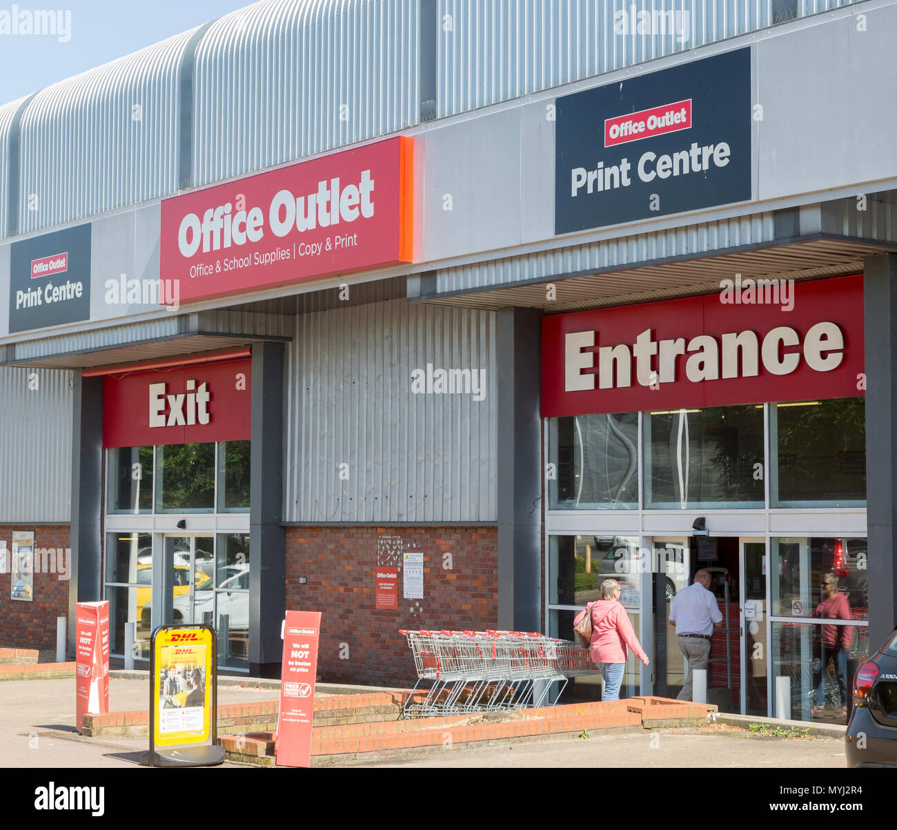 Office Outlet print centre store shop entrance and exit, Russel Road