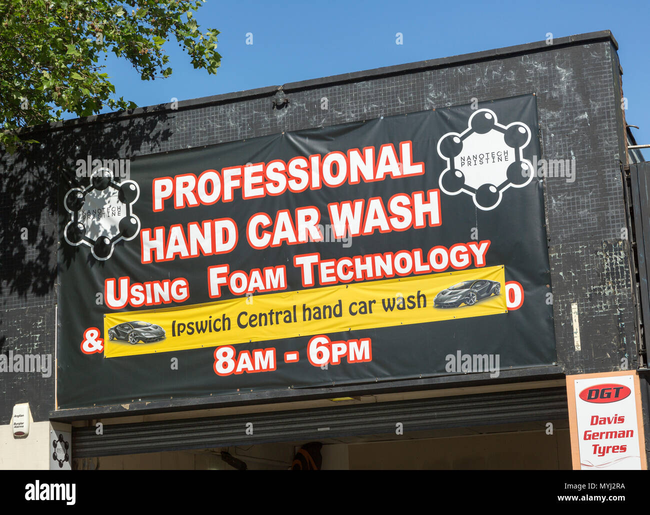 Banner sign for Professional Hand Car Wash using foam technology