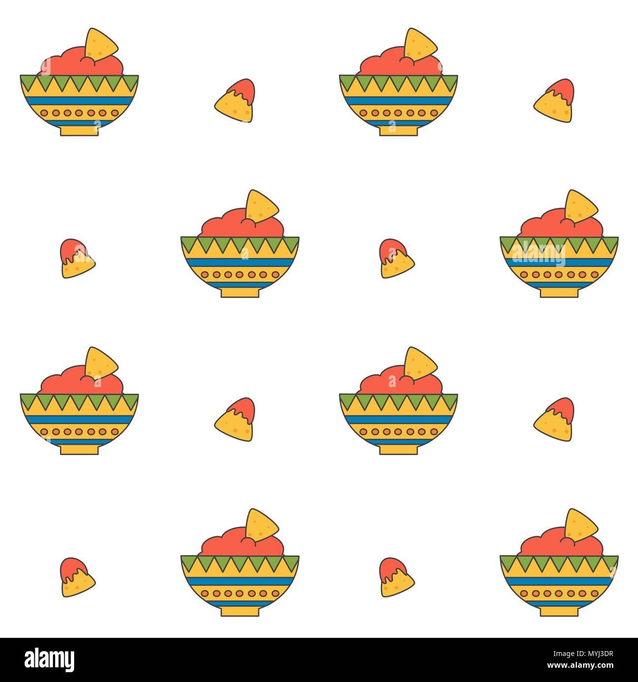 Mexico cute elements vector cartoon seamless pattern on a white background  for wallpaper wrapping packing and backdrop Stock Vector  Adobe Stock