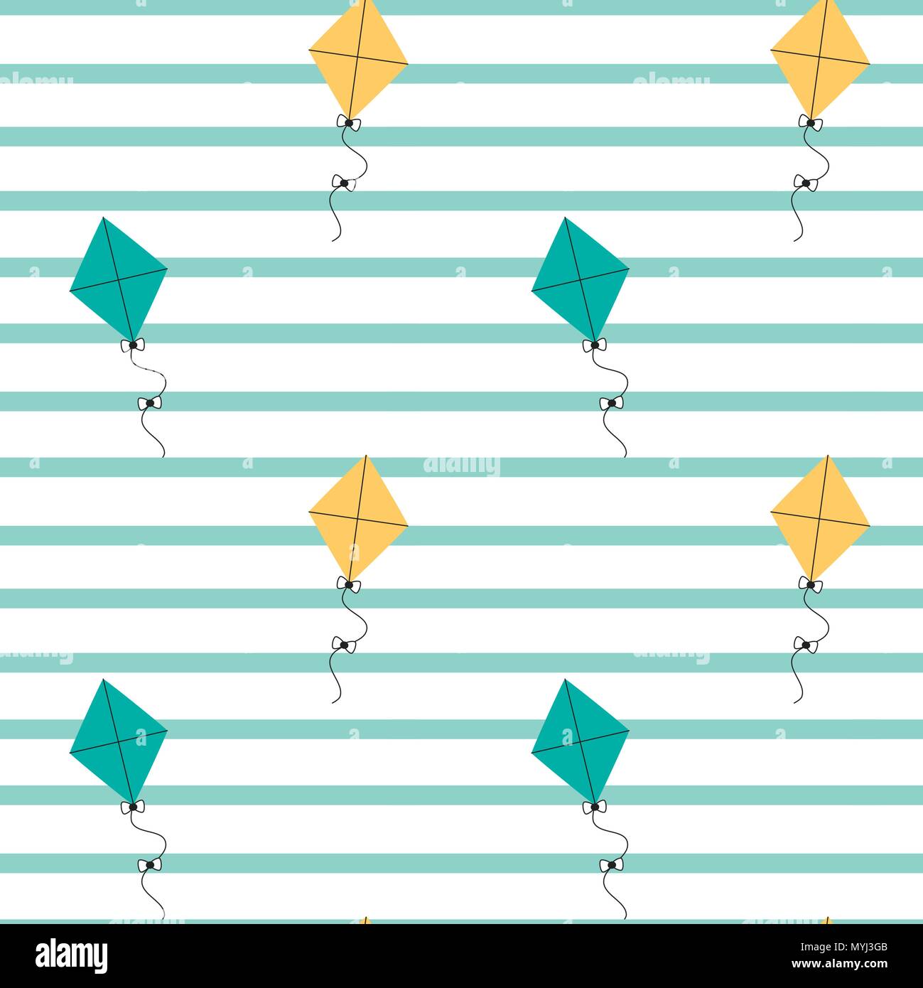 cute kites seamless vector pattern background illustration Stock Vector