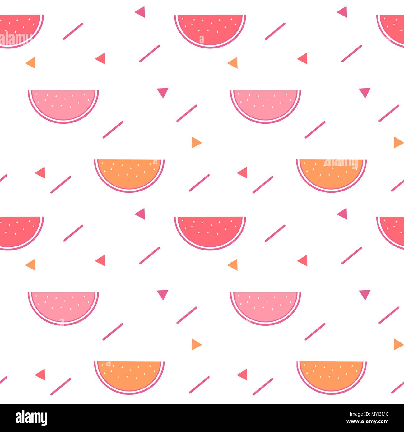 cute colorful watermelon slice seamless vector pattern background ...