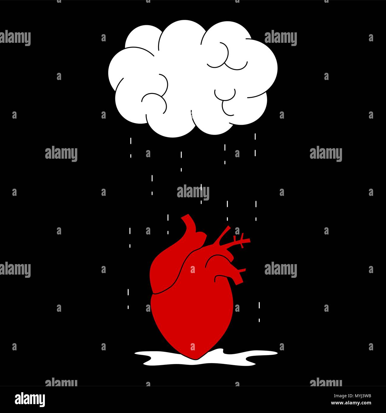 brain and human heart vector concept illustration Stock Vector Image ...