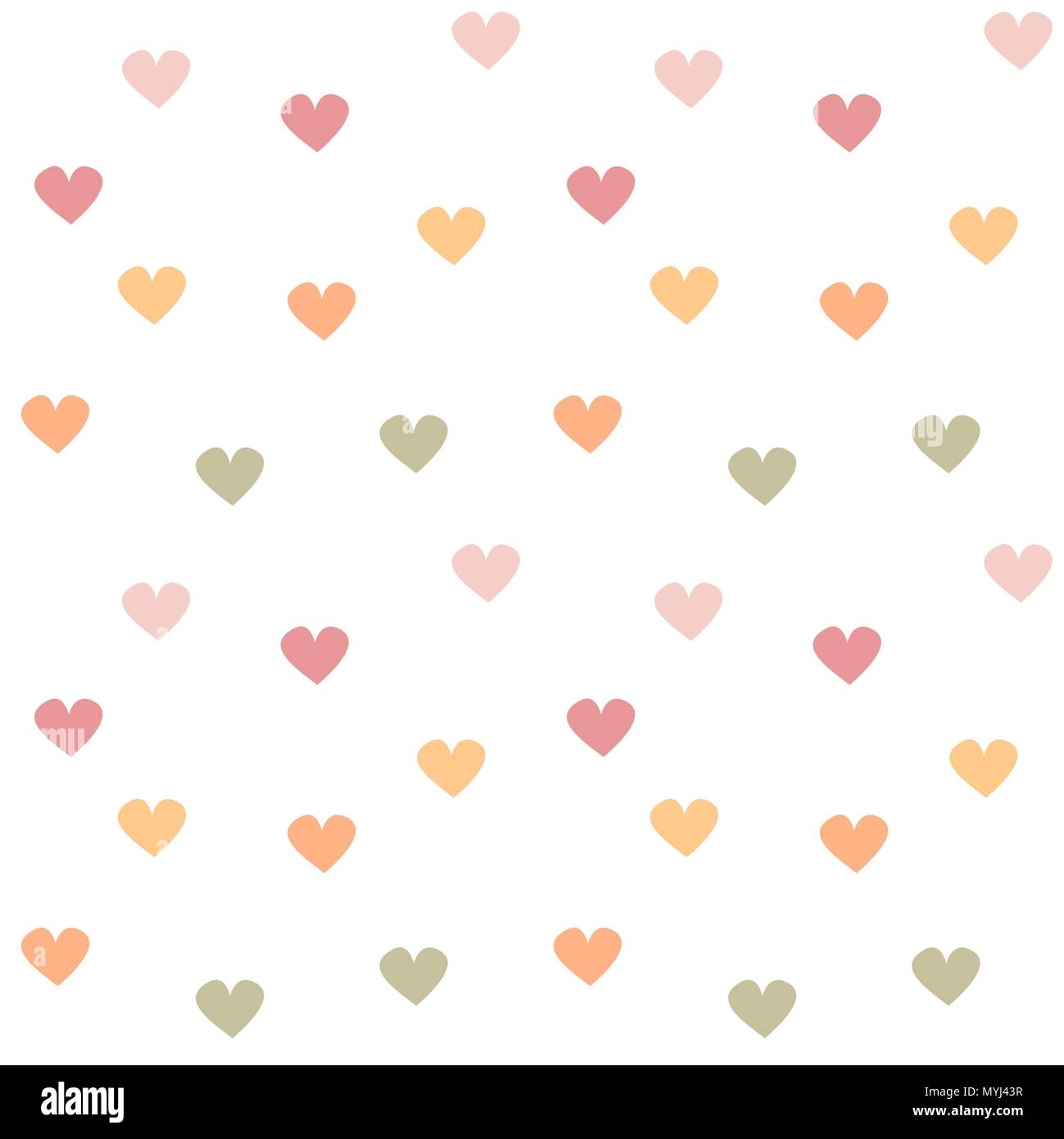 cute lovely hand drawn hearts seamless vector pattern background ...