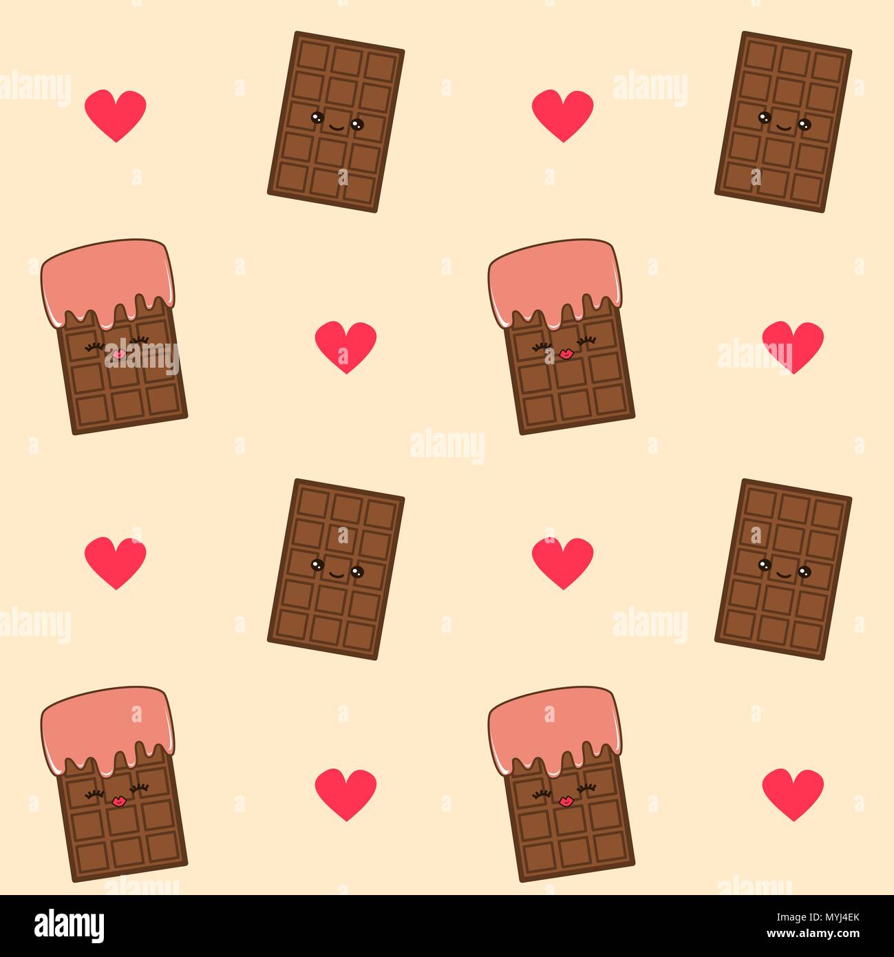 cute lovely cartoon chocolate bar seamless vector pattern background  illustration Stock Vector Image & Art - Alamy