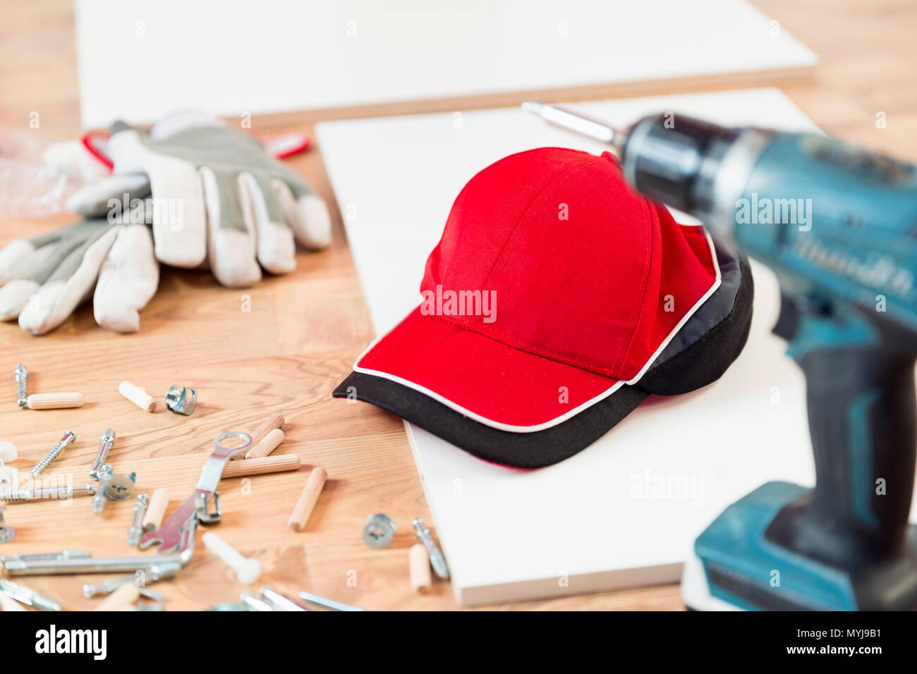 Furniture assembly parts and tools for self assembly furniture, on the