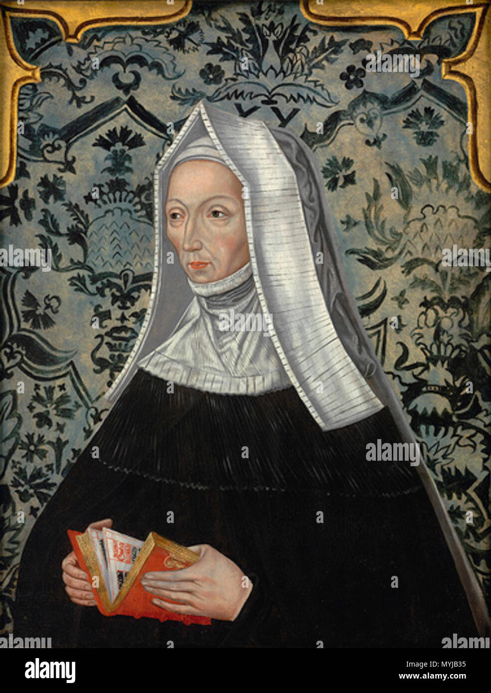 English Portrait of Margaret Beaufort 1443 1509 English School Later 16th Century Oil in panel This portrait would probably have been commissioned as part of a set of corridor portraits in the