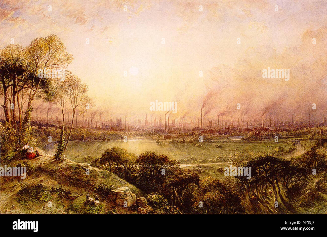 . Manchester from Kersal Moor .  English: Later rendered as an engraving entitled Cottonopolis by Edward Goodall . 1852.    William Wyld  (1806–1889)     Alternative names Wyld  Description British painter  Date of birth/death 17 January 1806 25 December 1889  Location of birth/death Greater London Paris  Work location Paris  Authority control  : Q3569042 VIAF: 66477082 ISNI: 0000 0000 6641 9868 ULAN: 500018763 LCCN: n85221375 NLA: 35803082 WorldCat 341 Manchester from Kersal Moor William Wylde (1857) Stock Photo