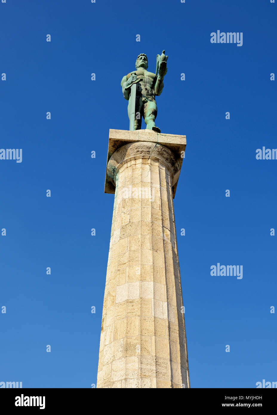 Victor Monument, Kalemegdan, Belgrade, Serbia Stock Photo
