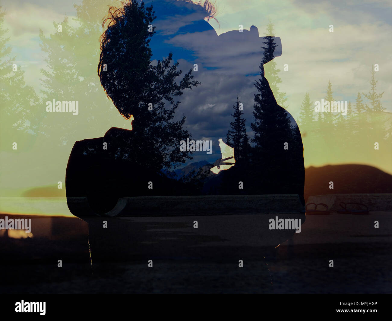 Man multiple exposure hi-res stock photography and images - Alamy