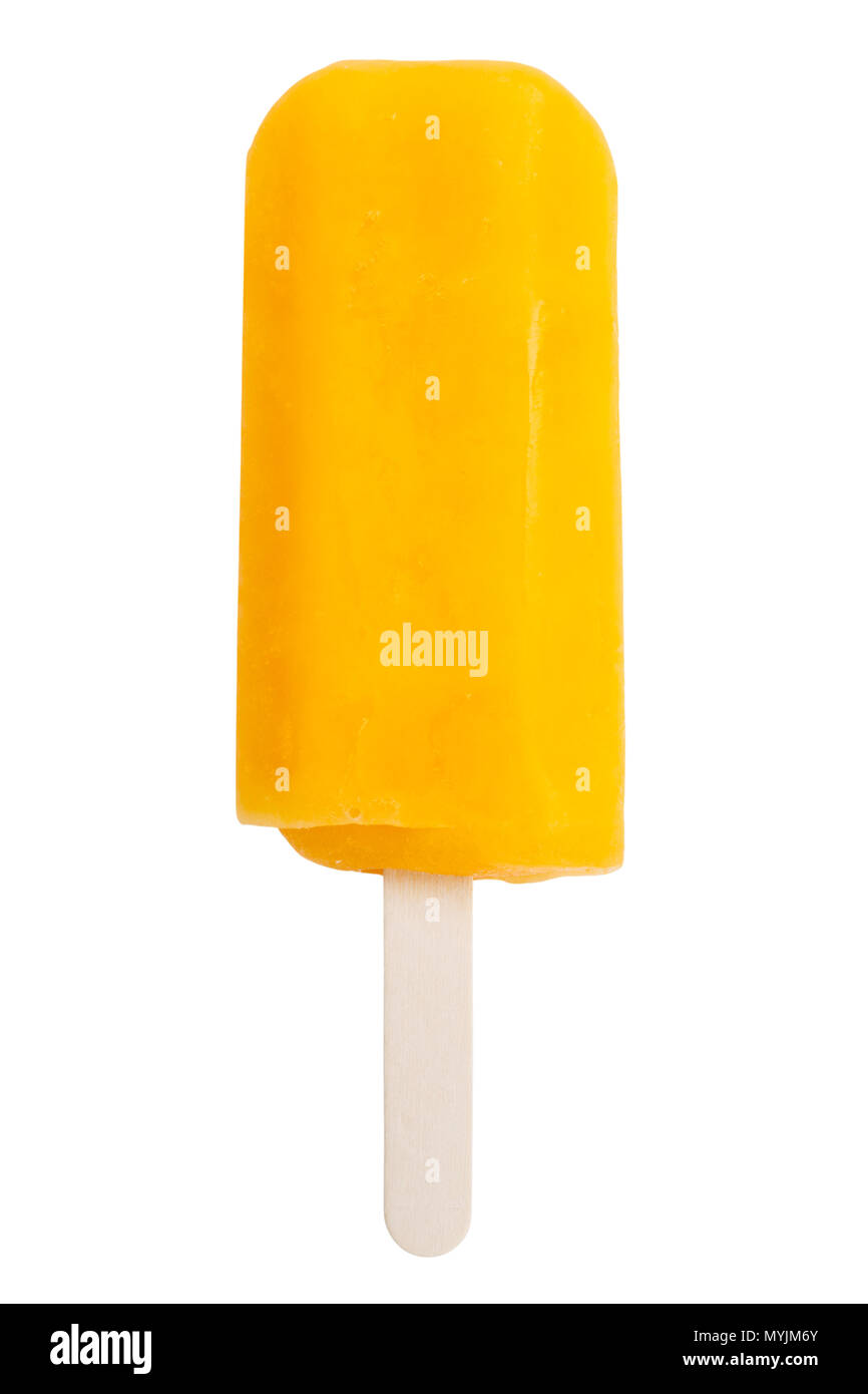 Popsicle orange lemon ice cream lolly icecream ice-cream summer isolated on a white background Stock Photo