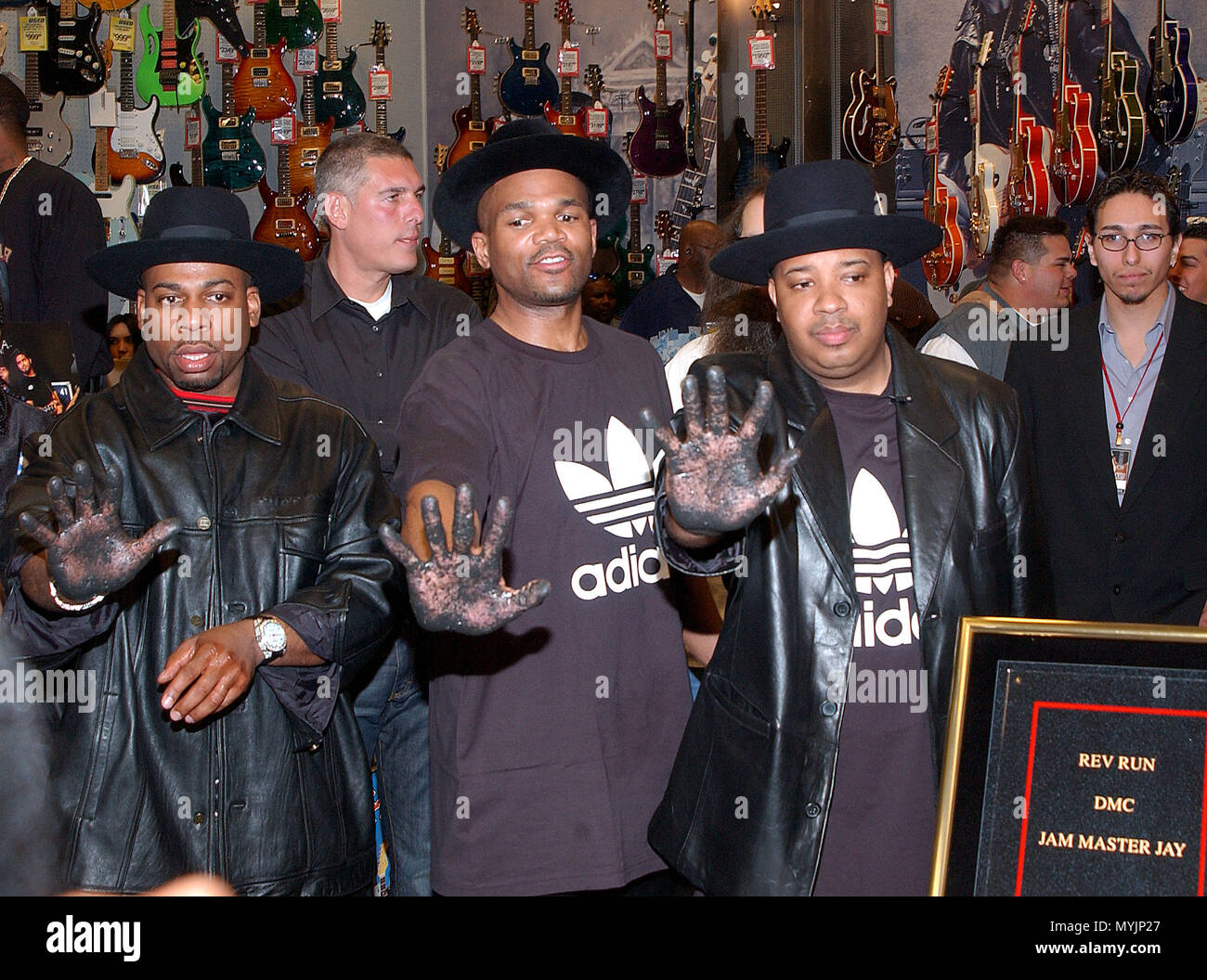 Run DMC was inducted on the Hollywood Rock walk of Fame at the Guitar