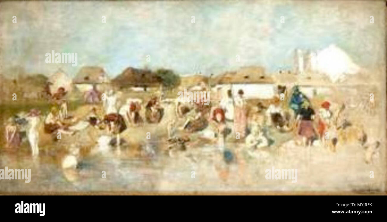 307 KĄPIEL W PRUCIE, 1887 Stock Photo