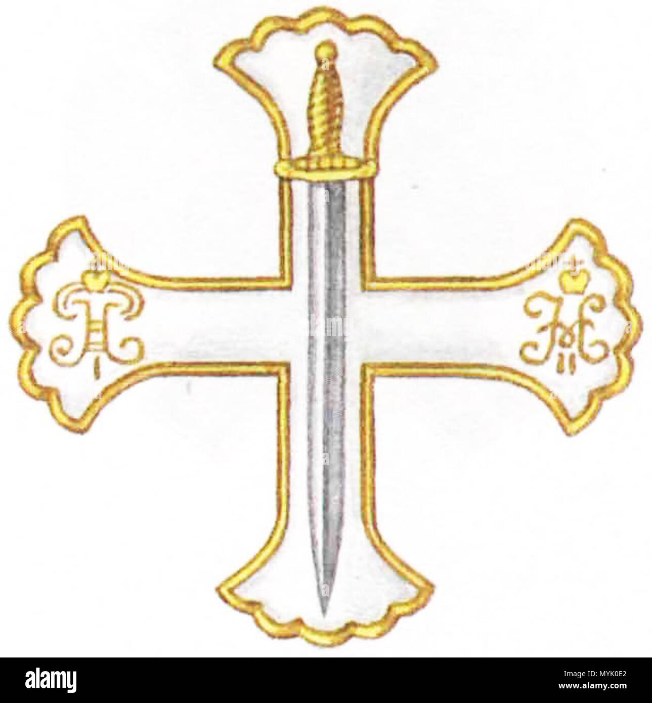 . Badge of Semenovsky lifeguared regiment . 11.07.1908. Unknown 322 LG Semenovsky Stock Photo