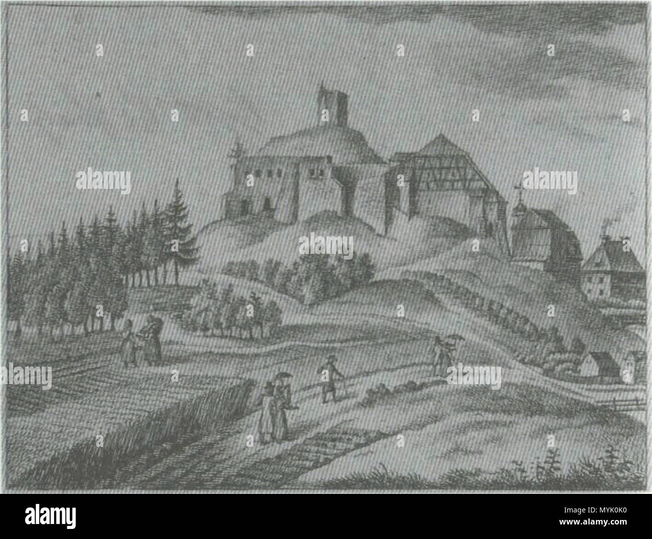 Deutsch: Burgruine Lichtenberg . Ende Des 19 Jahrhunderts. Vermutlich Max  Schumann 323 Lichtenberg 19Jhd Stock Photo - Alamy